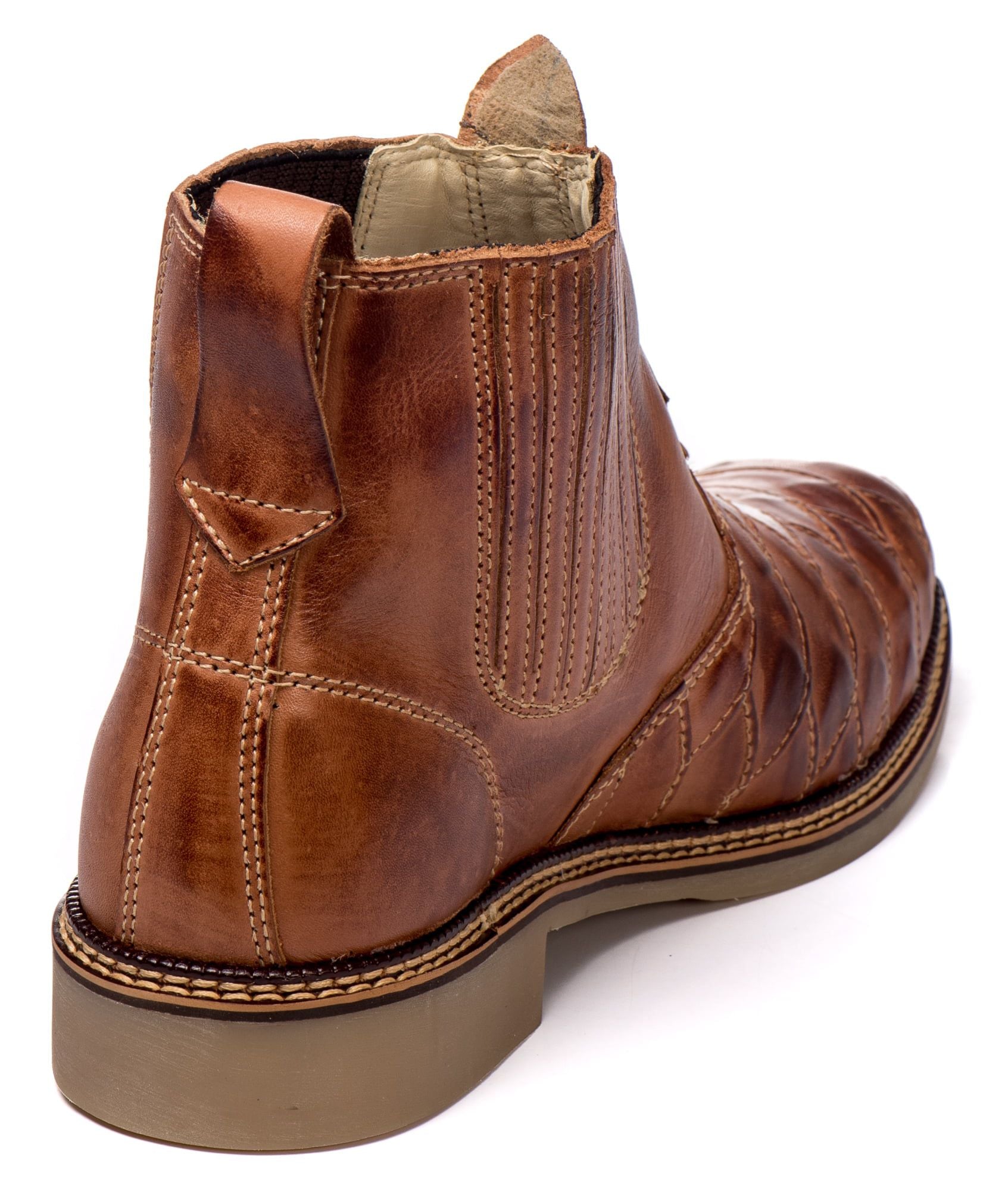 Botina Masculina Rodeio Couro Latego Escamada Pinhão, Conforto e Estilo Duradouro