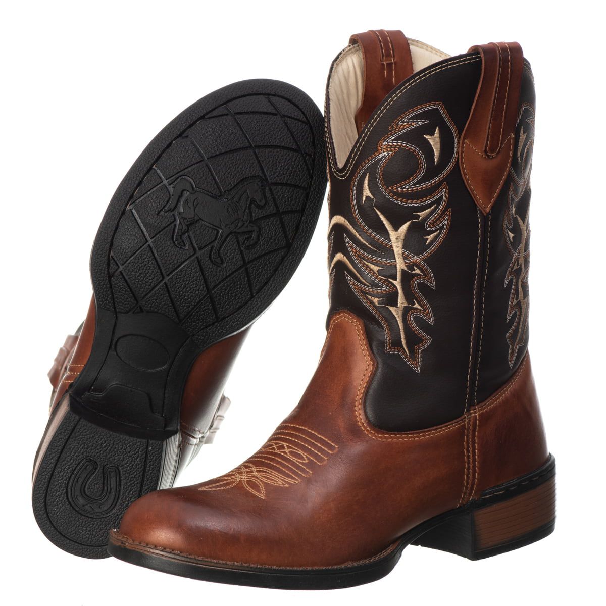 Bota Texana Masculina Marrom: Couro Legítimo, Cano Longo, Estilo Rodeio