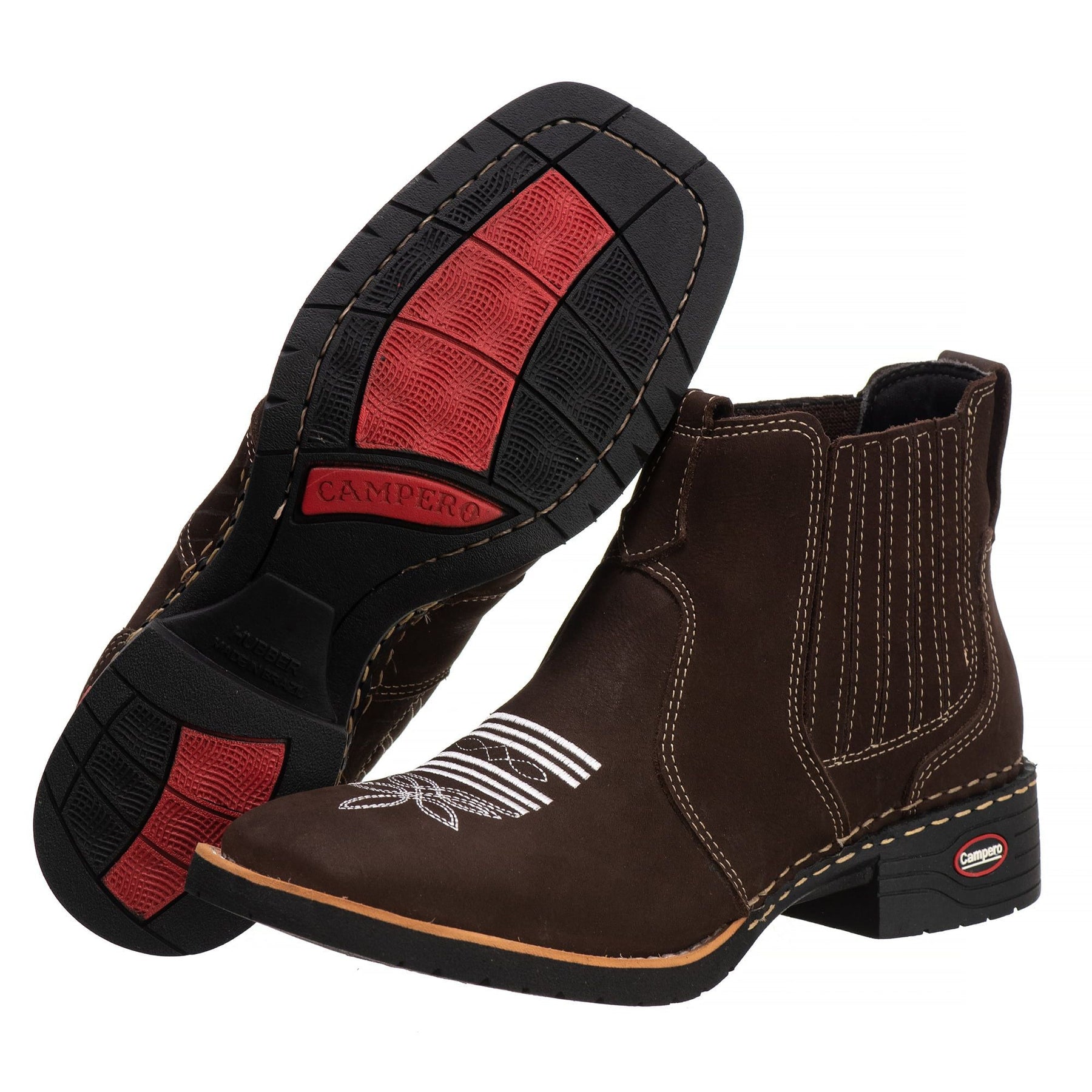 Kit Bota Feminina Pantaneira Branca Bordada Couro Legítimo + Cinto Nossa Senhora Country