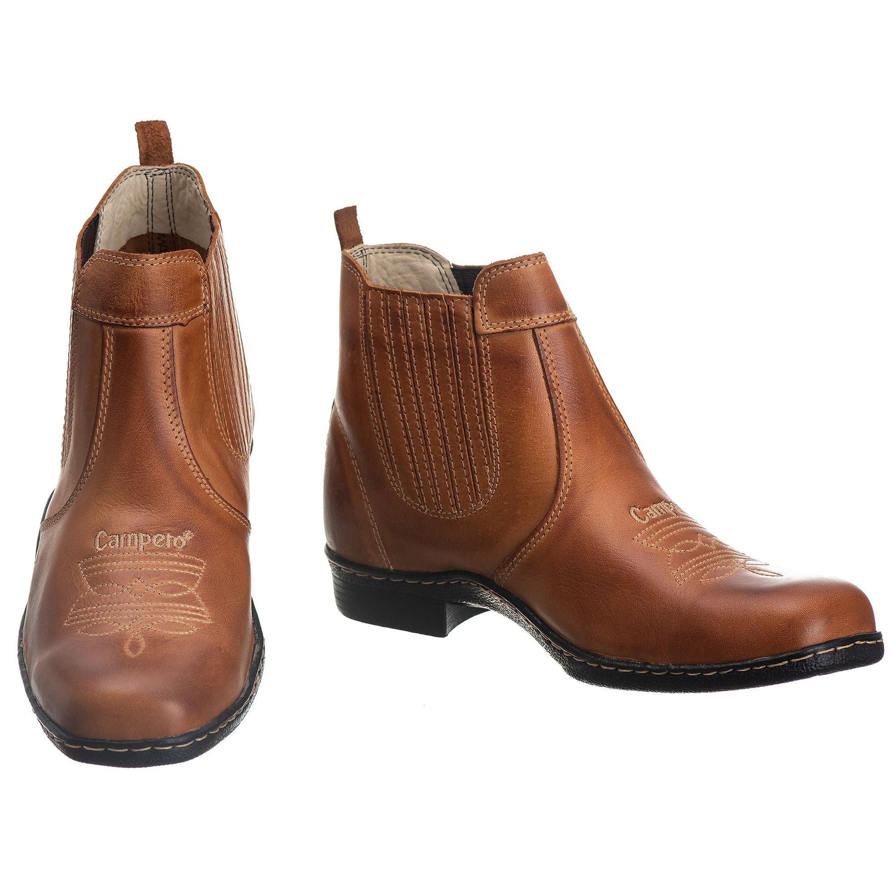 Botina Masculina Campero Couro Legítimo Whisky Elástico Conforto Campo Trabalho