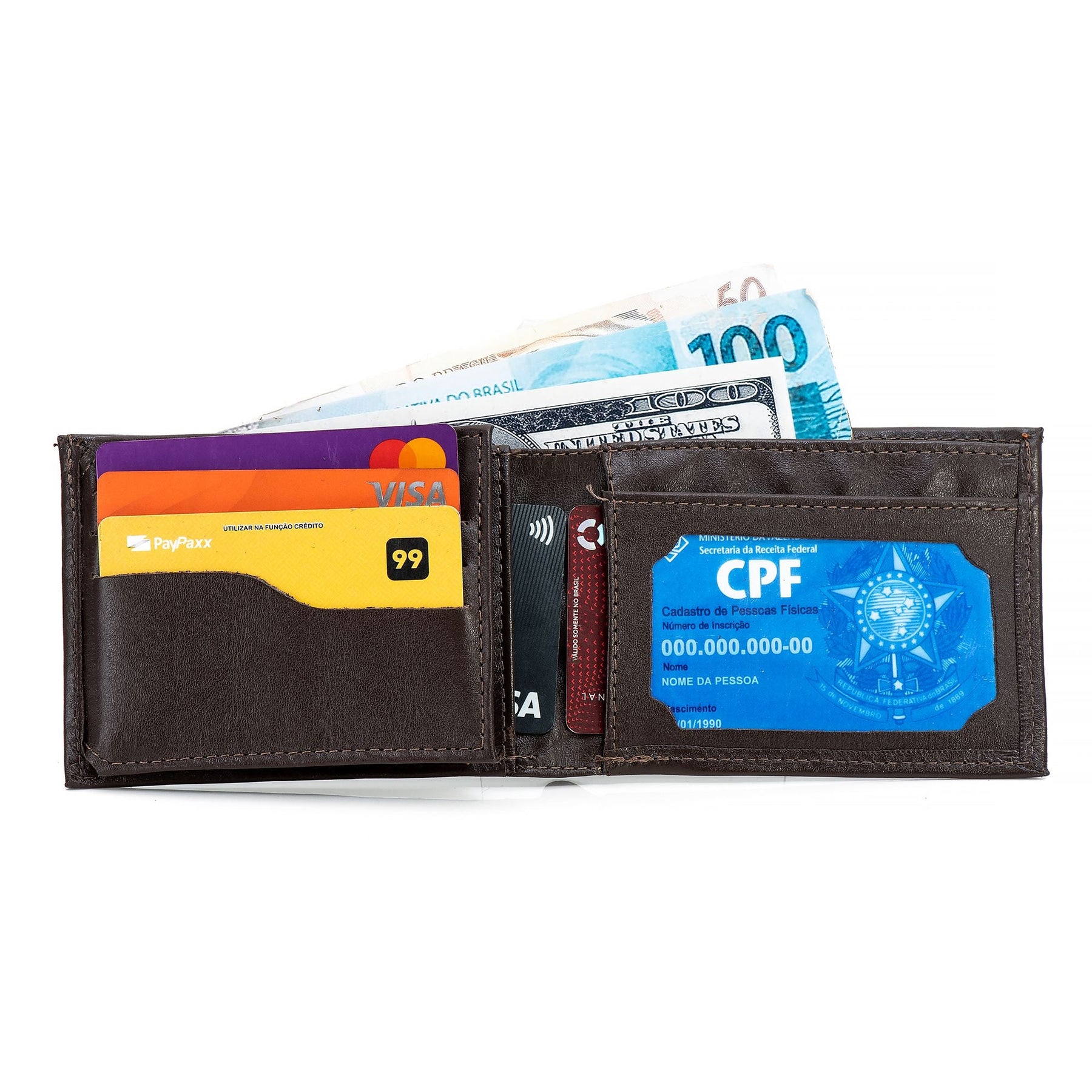 Carteira Masculina Campero Couro Marrom Ref. 210 - Estilo, Praticidade, Durabilidade Superior
