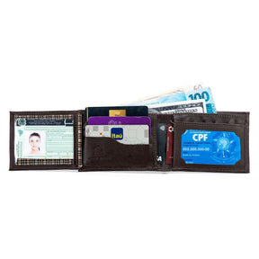 Carteira Masculina Campero Couro Marrom Ref. 210 - Estilo, Praticidade, Durabilidade Superior