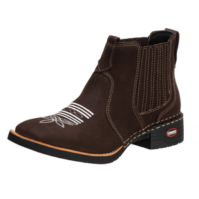 Kit Bota Feminina Pantaneira Branca Bordada Couro Legítimo + Cinto Nossa Senhora Country