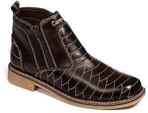 Botina Masculina Rodeio Couro Tricê Café - Estilo Country Premium Confortável