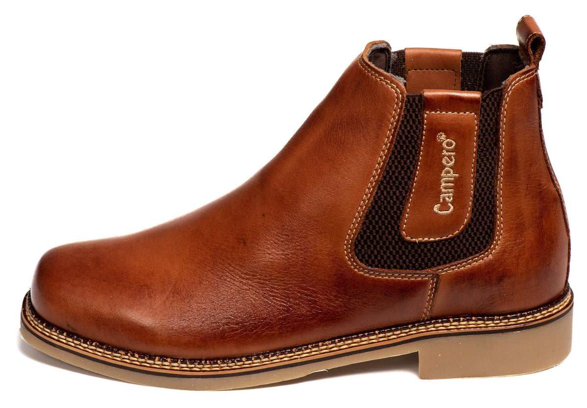 Botina Masculina Rodeio Couro Látego Pinhão Confortável Estilo Country Durável