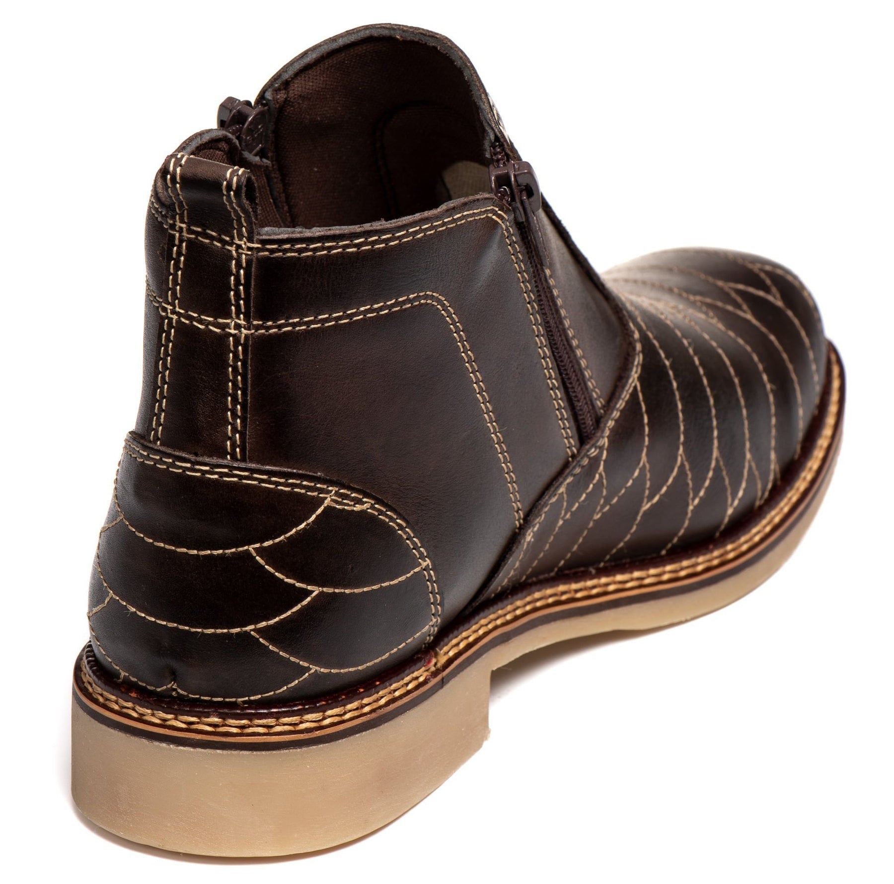 Botina Masculina Rodeio Campero Couro Latego Café Conforto Durabilidade Estilo Country