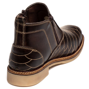Botina Masculina Rodeio Campero Couro Latego Café Conforto Durabilidade Estilo Country