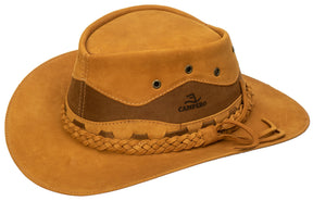 Chapéu Country Premium em Couro Nobuck, Detalhes Trançados, Estilo Autêntico Castor