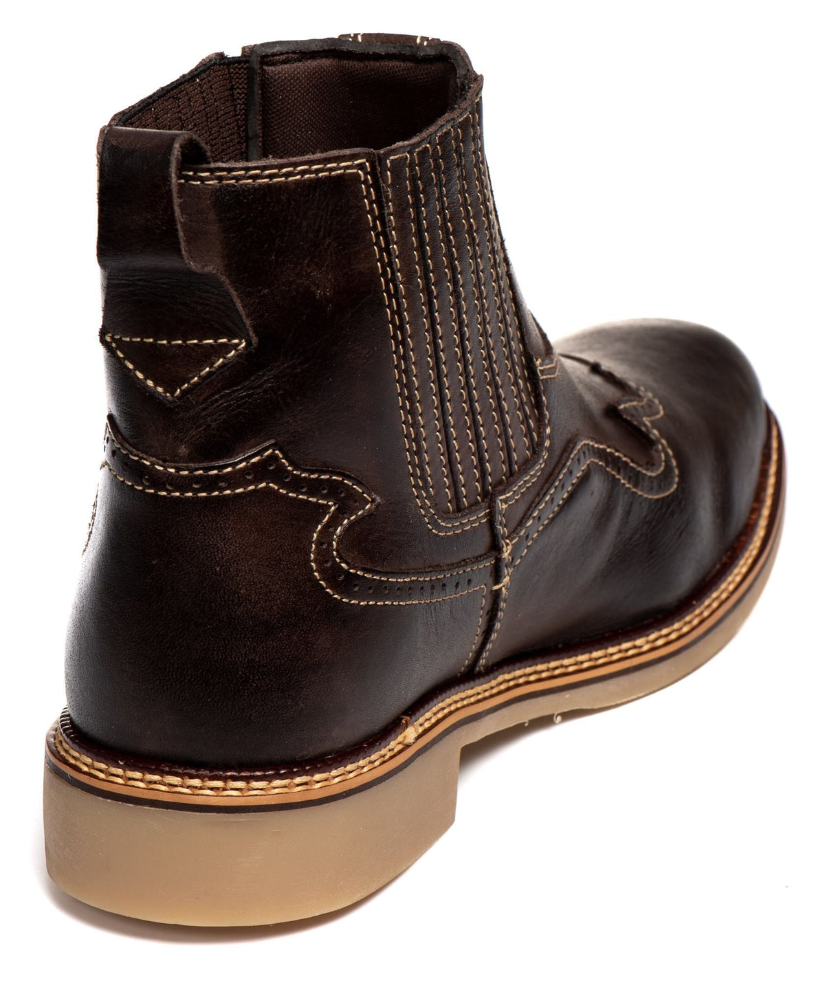 Botina Masculina Rodeio Couro Látego Café Conforto Durabilidade Estilo Country