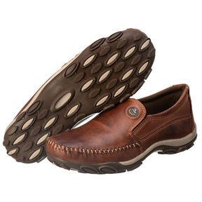 Kit Mocassim Sapatilha Couro Confortável + Chinelo Dedo Masculino Ref. 350/1005 Pinhão