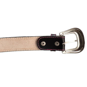Kit Bota Feminina Country Bordada Rosa e Cinto Fivela Country Feminino