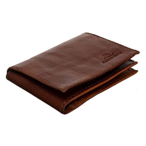 Carteira Masculina Premium Couro Marrom Durável Compacta, Porta Cartões e Documentos Essenciais