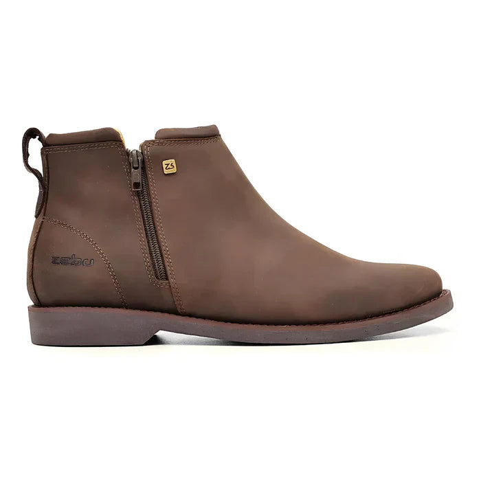Bota Zavu Casual Masculina Couro Legítimo Ortopédica com Brindes