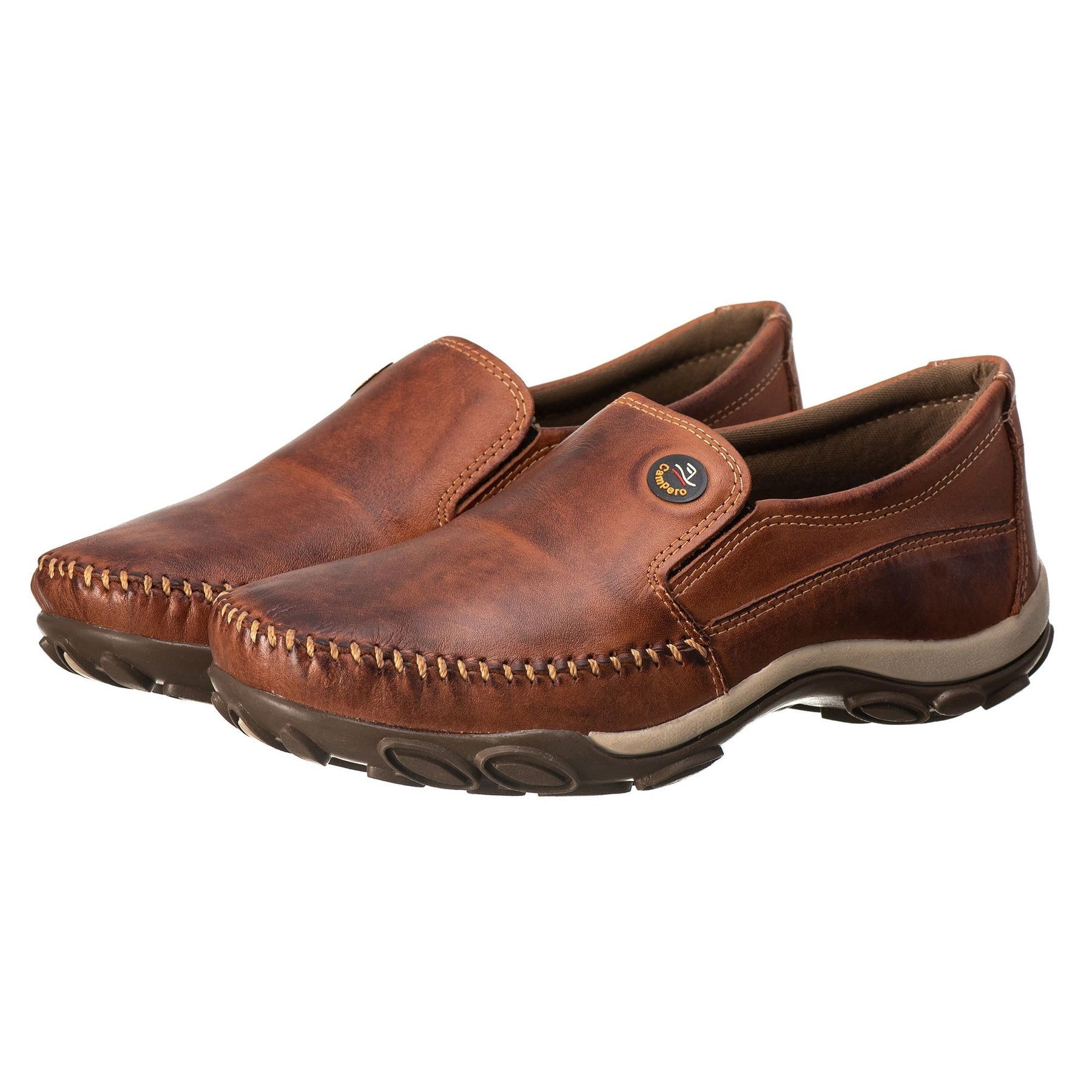 Kit Mocassim Sapatilha Couro Confortável + Chinelo Dedo Masculino Ref. 350/1005 Pinhão