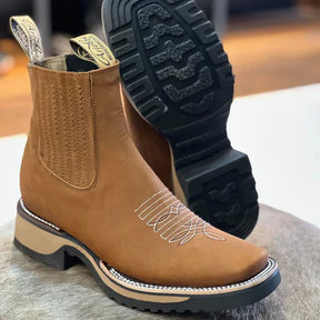 Botina Brave Texana Couro Premium Masculino + Chapéu, Cinto e Carteira