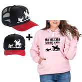 Kit Moletom Country Feminino Algodão + Boné Delicada Coice de Mula