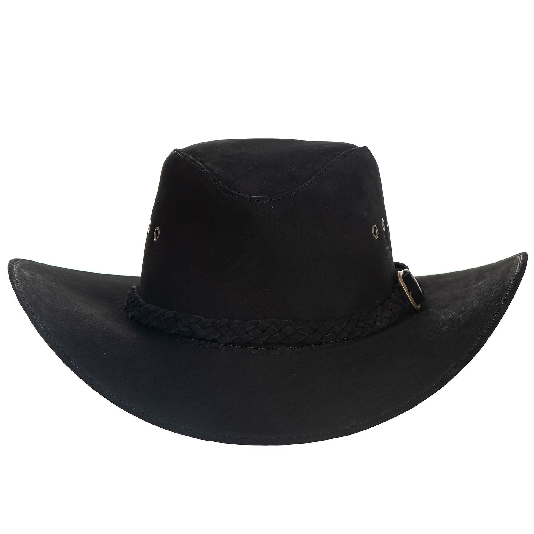 Chapéu Cowboy Americano Country Premium Couro Nobuk Preto, Estilo Autêntico e Versátil