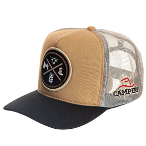 Kit Bota Masculina Couro Legítimo Campero Boné Agronomia Agro Ref 03