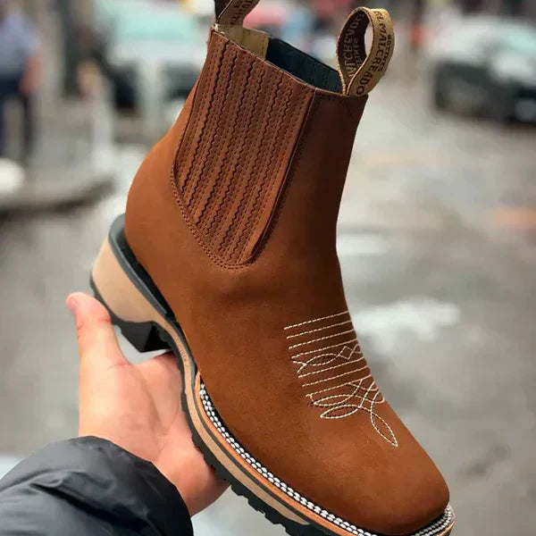 Botina Brave Texana Couro Premium Masculino + Chapéu, Cinto e Carteira
