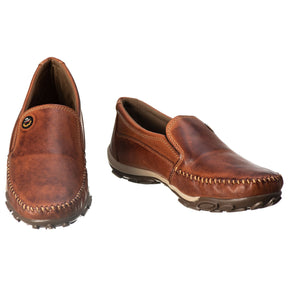 Kit Mocassim Sapatilha Couro Confortável + Chinelo Dedo Masculino Ref. 350/1005 Pinhão