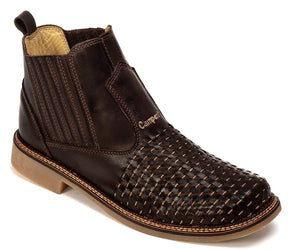 Botina Masculina Rodeio Couro Tricê Café - Estilo Country Premium Confortável