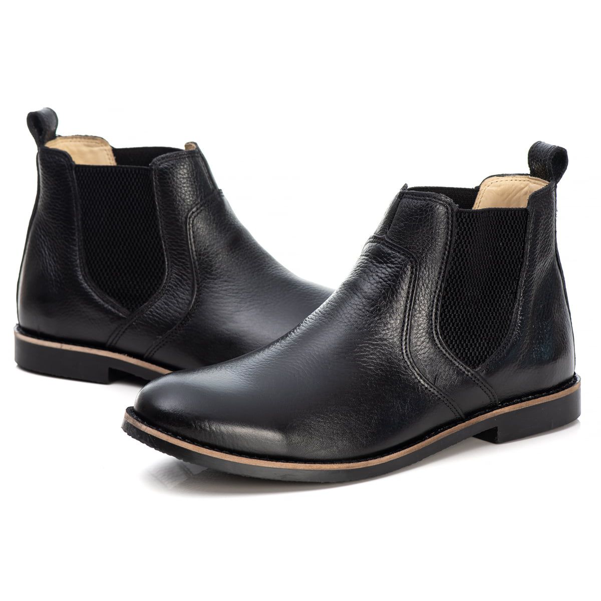 Bota Chelsea Masculina Couro Preto Botina Floter Ref 187