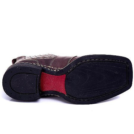 Kit Bota Feminina Country Bordado Rosa Ref-760 + Cinto Muladeiro Fivela Exclusiva