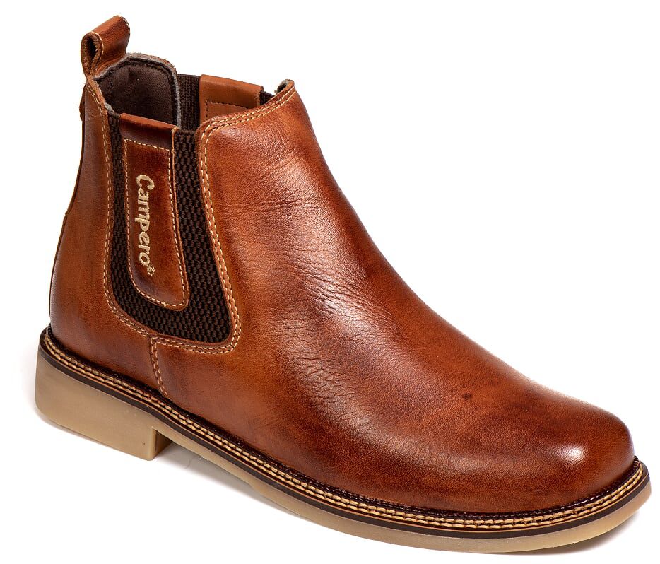 Botina Masculina Rodeio Couro Látego Pinhão Confortável Estilo Country Durável