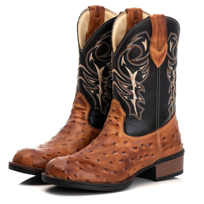 Bota Texana Avestruz Whisky Premium: Estilo Country Autêntico, Conforto e Durabilidade