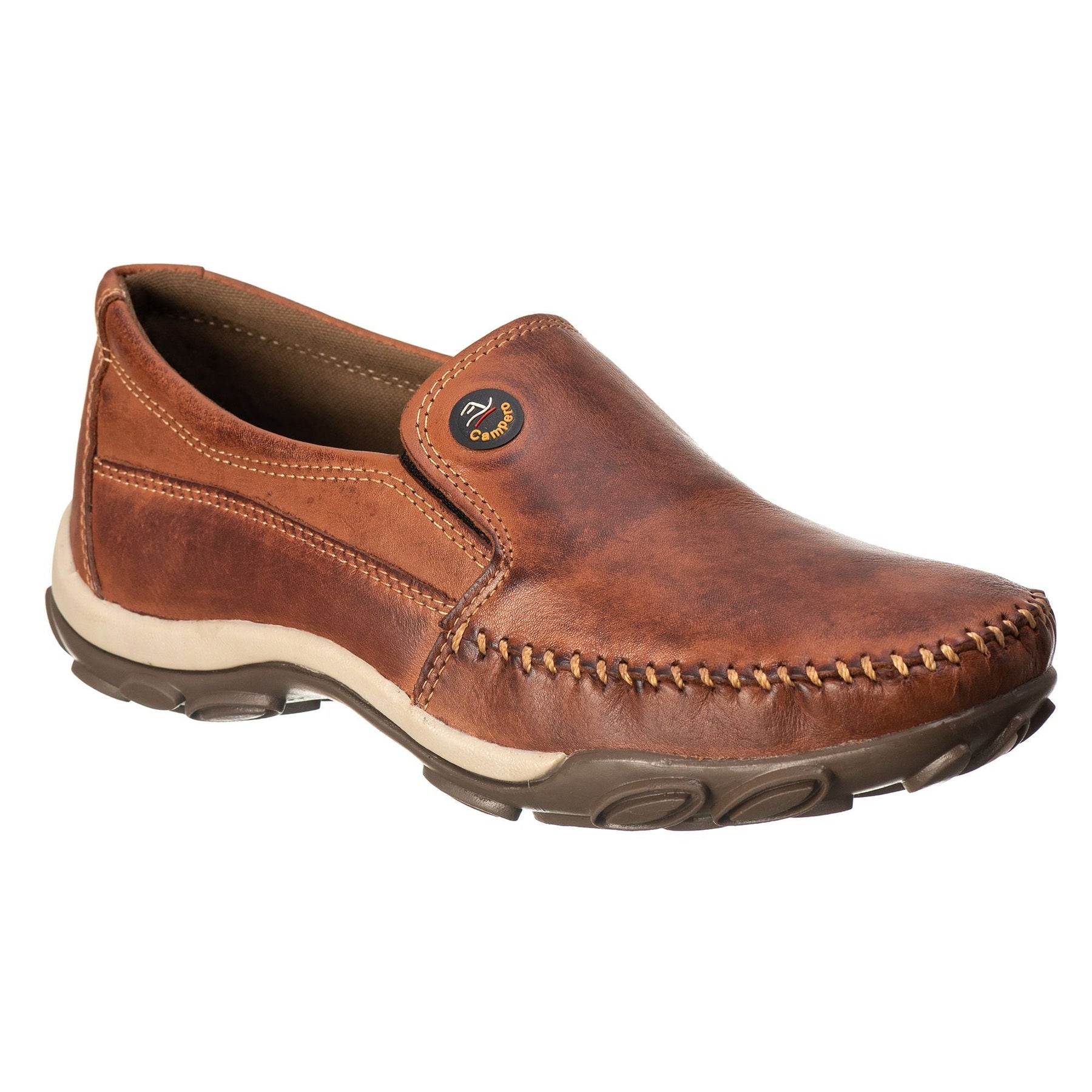Kit Mocassim Sapatilha Couro Confortável + Chinelo Dedo Masculino Ref. 350/1005 Pinhão