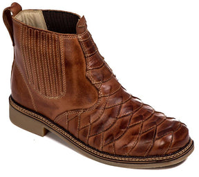 Botina Masculina Rodeio Couro Latego Escamada Pinhão, Conforto e Estilo Duradouro