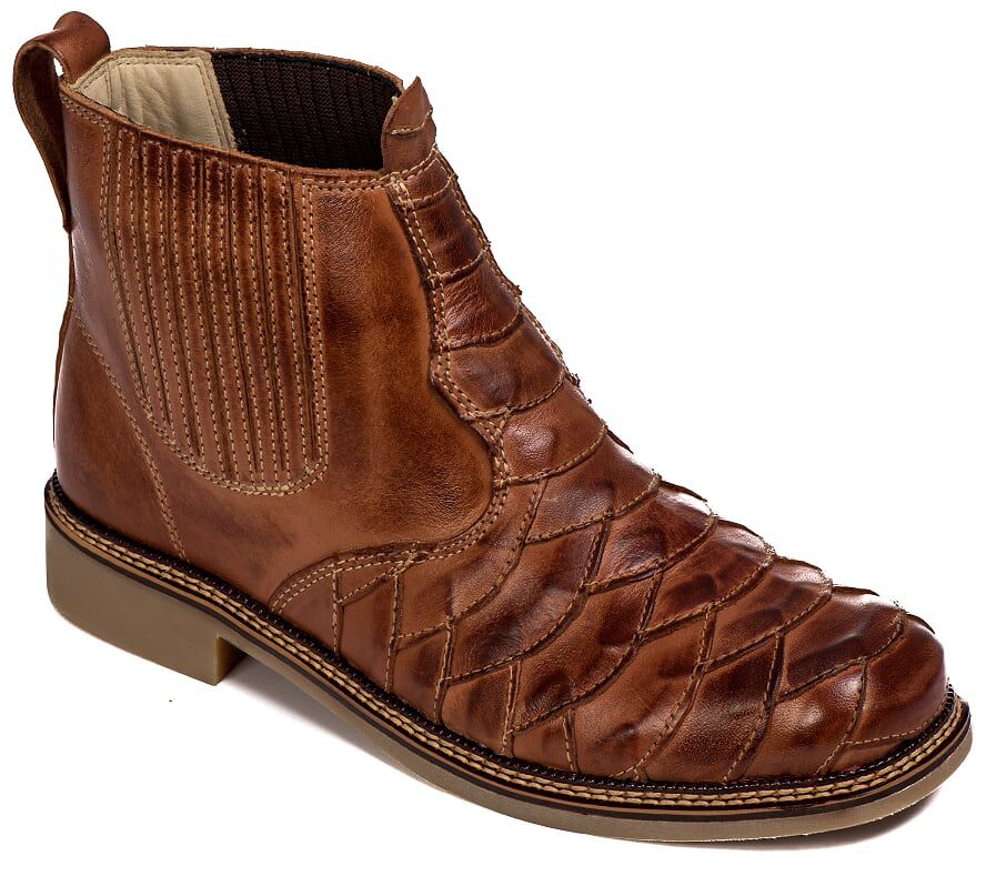 Botina Masculina Rodeio Couro Latego Escamada Pinhão, Conforto e Estilo Duradouro