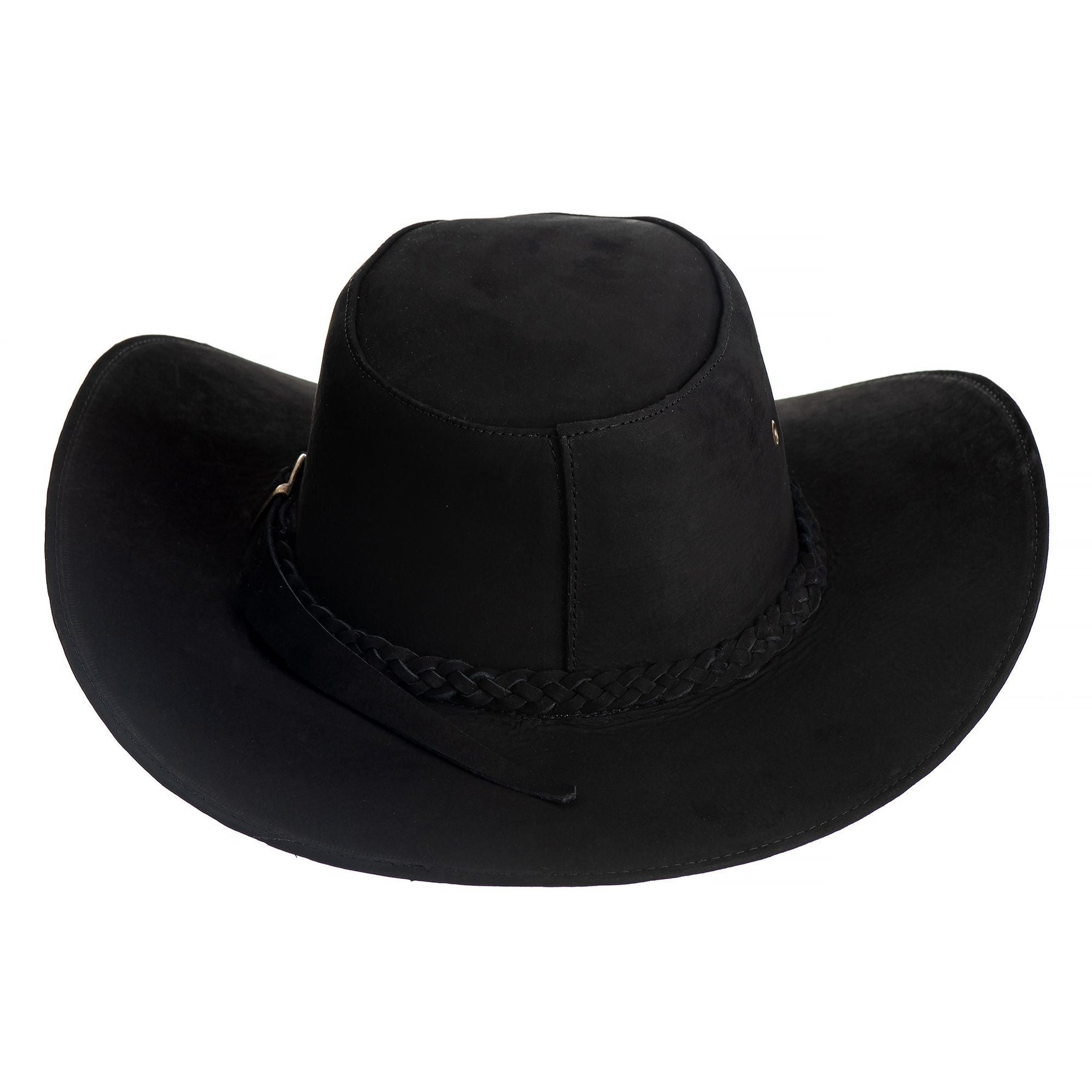 Chapéu Cowboy Americano Country Premium Couro Nobuk Preto, Estilo Autêntico e Versátil