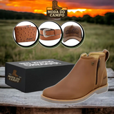Kit Bota Zabu Masculina Couro Legítimo Ortopédica + 3 Brindes Grátis
