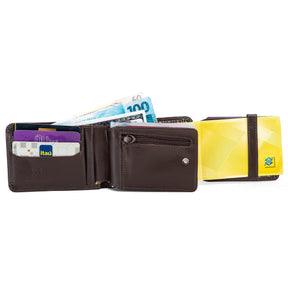 Carteira Masculina Couro Marrom Campero: Compacta, Elegante, Porta Notas, Cartões e Documentos