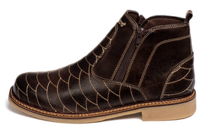 Botina Masculina Rodeio Campero Couro Latego Café Conforto Durabilidade Estilo Country