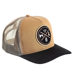 Kit Bota Masculina Couro Legítimo Campero Boné Agronomia Agro Ref 03