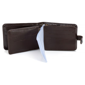 Carteira Masculina Couro Marrom Campero: Compacta, Elegante, Porta Notas, Cartões e Documentos