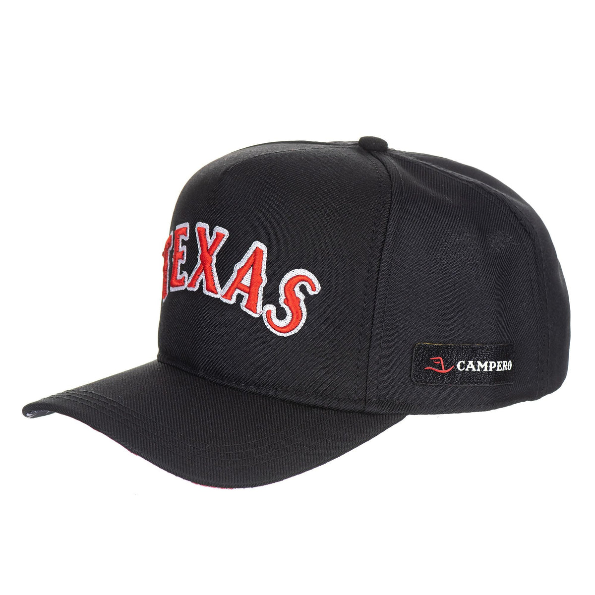 Boné Texas Rodeio Preto/Vermelho Country Americano Campero Ajustável Premium