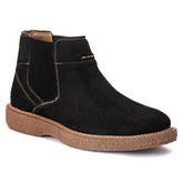 Bota Chelsea Masculina Café Couro Nobuk, Conforto Durável, Bico Redondo Social, Estilo Moderno