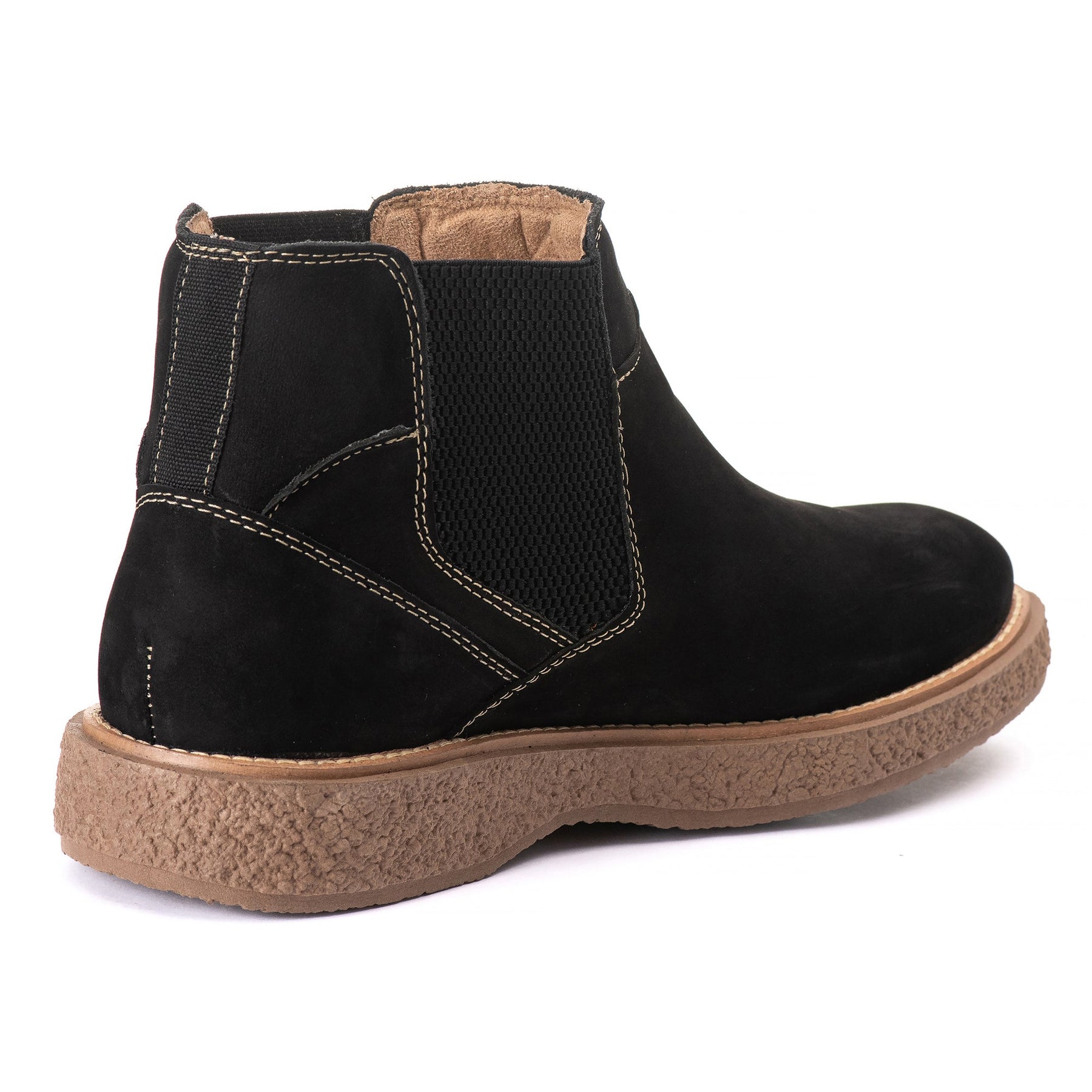Bota Chelsea Masculina Café Couro Nobuk, Conforto Durável, Bico Redondo Social, Estilo Moderno